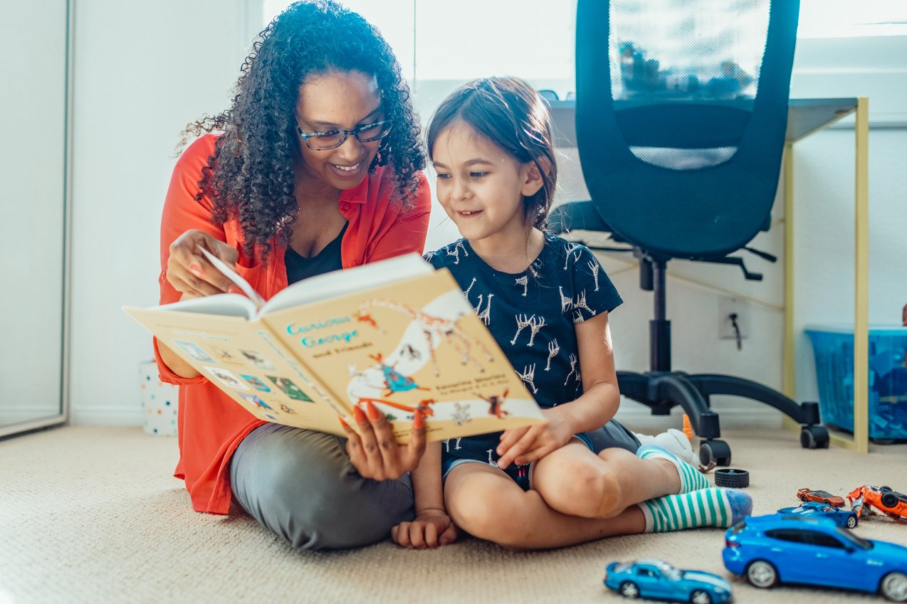 Mother and Child Reading a Book